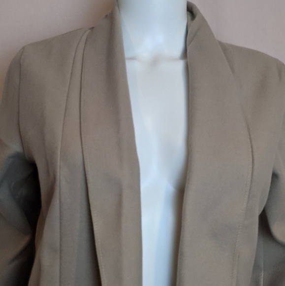 Boohoo Neutral Tan Open Front Classic Jacket size UK 8 - Picture 3 of 7